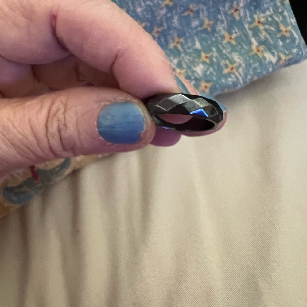 Faceted Hematite Ring - image 5